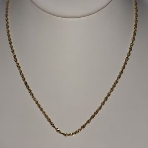 N69 10k Twisted Rope Chain Necklace 16"